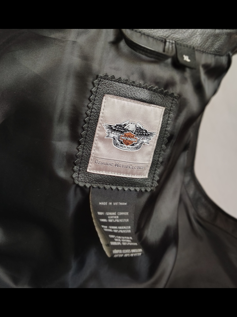 Black Ladies Harley Davidson Leather Zip-Front Biker Vest And Matching Headband - Picture 6 of 12